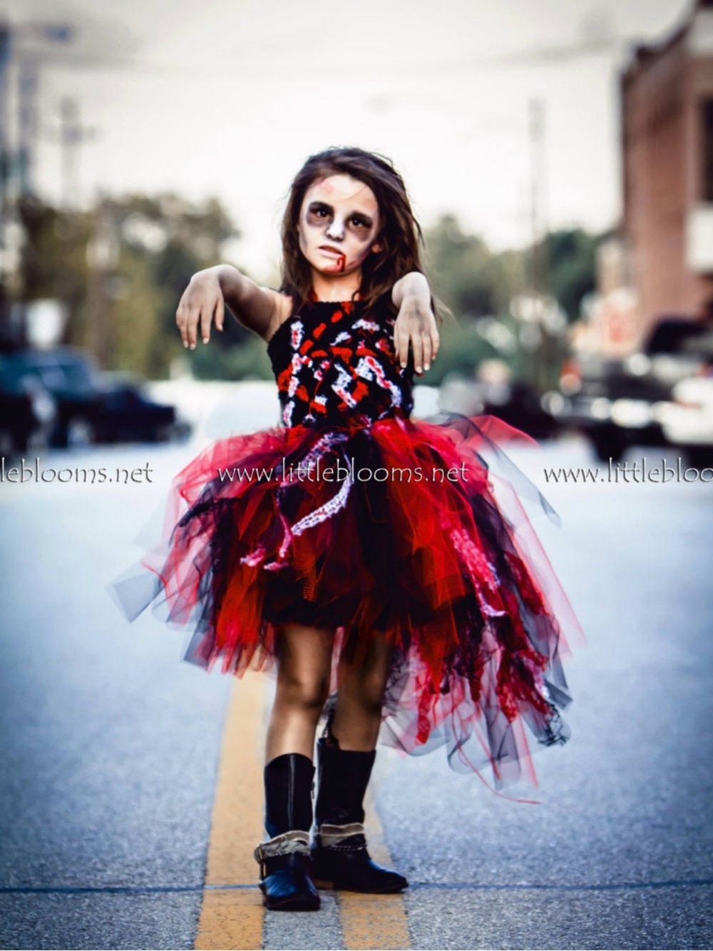 Girls Zombie |  Tutu Halloween Costume |Size 6 | Boutique $175 Retail